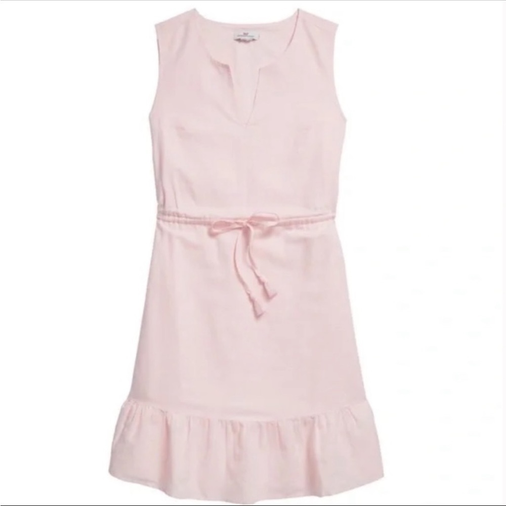 VINEYARD VINES Sleeveless Flounce Dress in Flamingo, Size Large